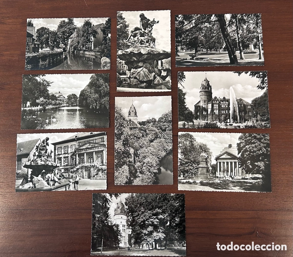 Postales: LOTE 9 TARJETAS POSTALES FOTOGR&Aacute;FICAS SIN CIRCULAR. DETMOLD, ALEMANIA