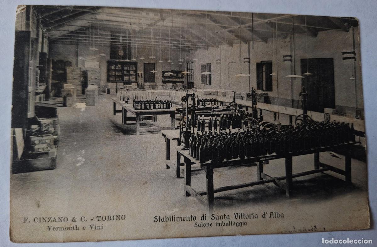 Postales: ITALIA- POSTAL MUY ANTIGUA MANUSCRITA EN 1908 -TORINO- ESTABLECIMIENTO CINZANO EN S. VITTORIA D&acute;ALBA