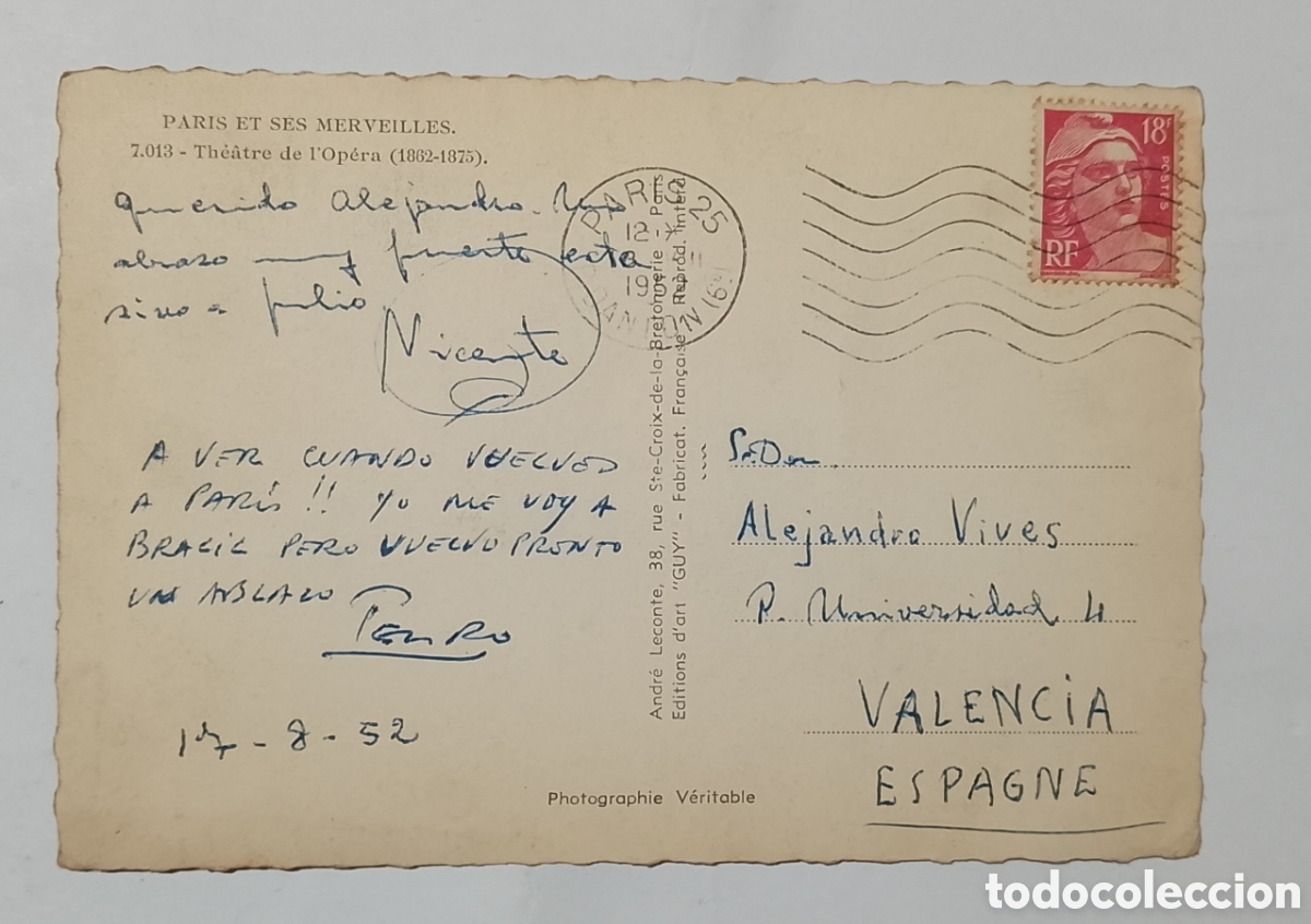 Postales: Postal Par&iacute;s Teatro de la &Oacute;pera - Foto 2