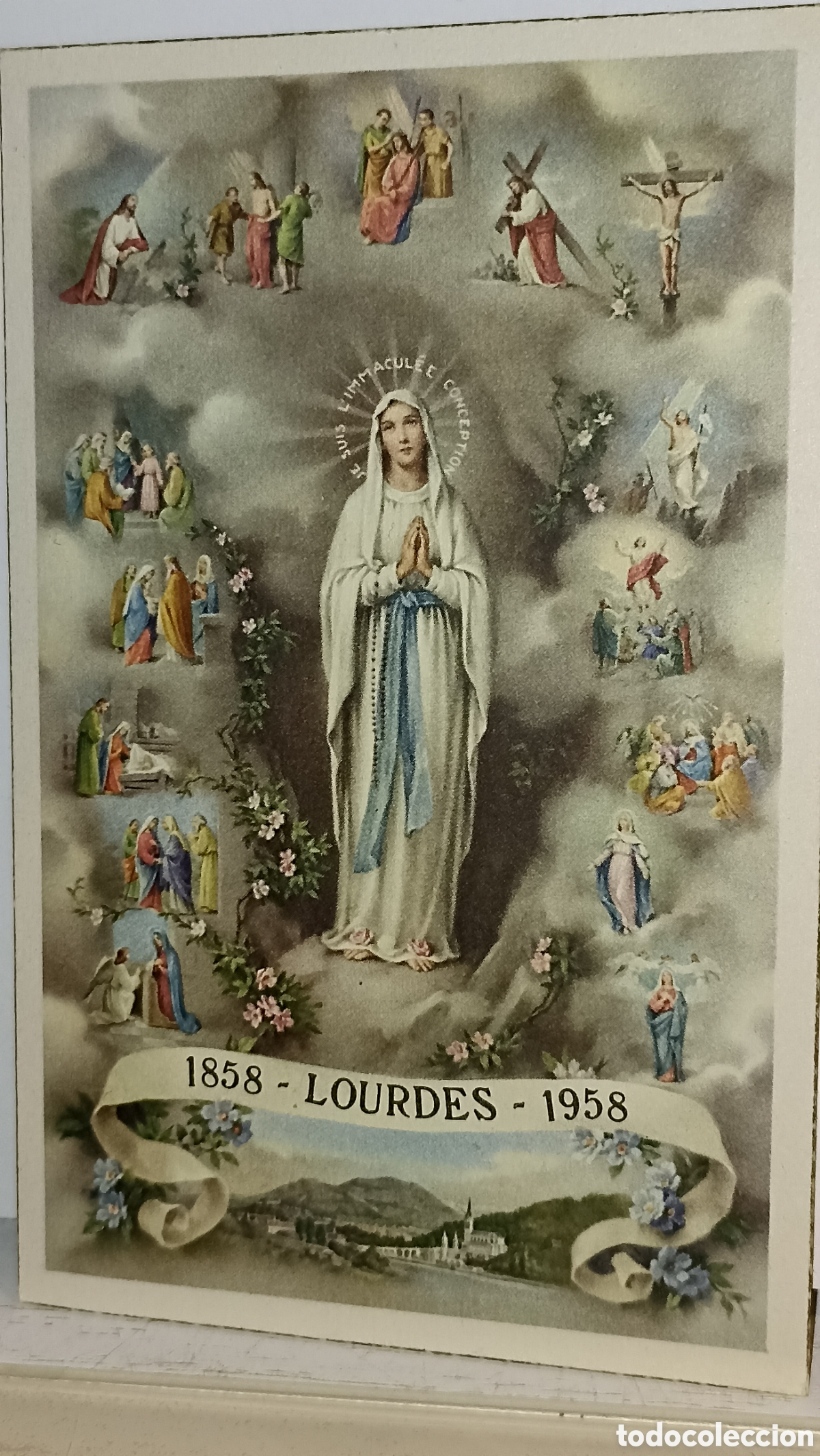 Postales: Un precioso postal franc&eacute;s Lourdes 1958 MINT