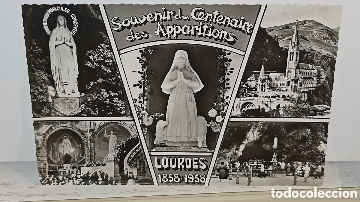 Postales: Postal Lourdes Centenario Apariciones 1858-1958 - &Eacute;ditions JEAN - No circulada