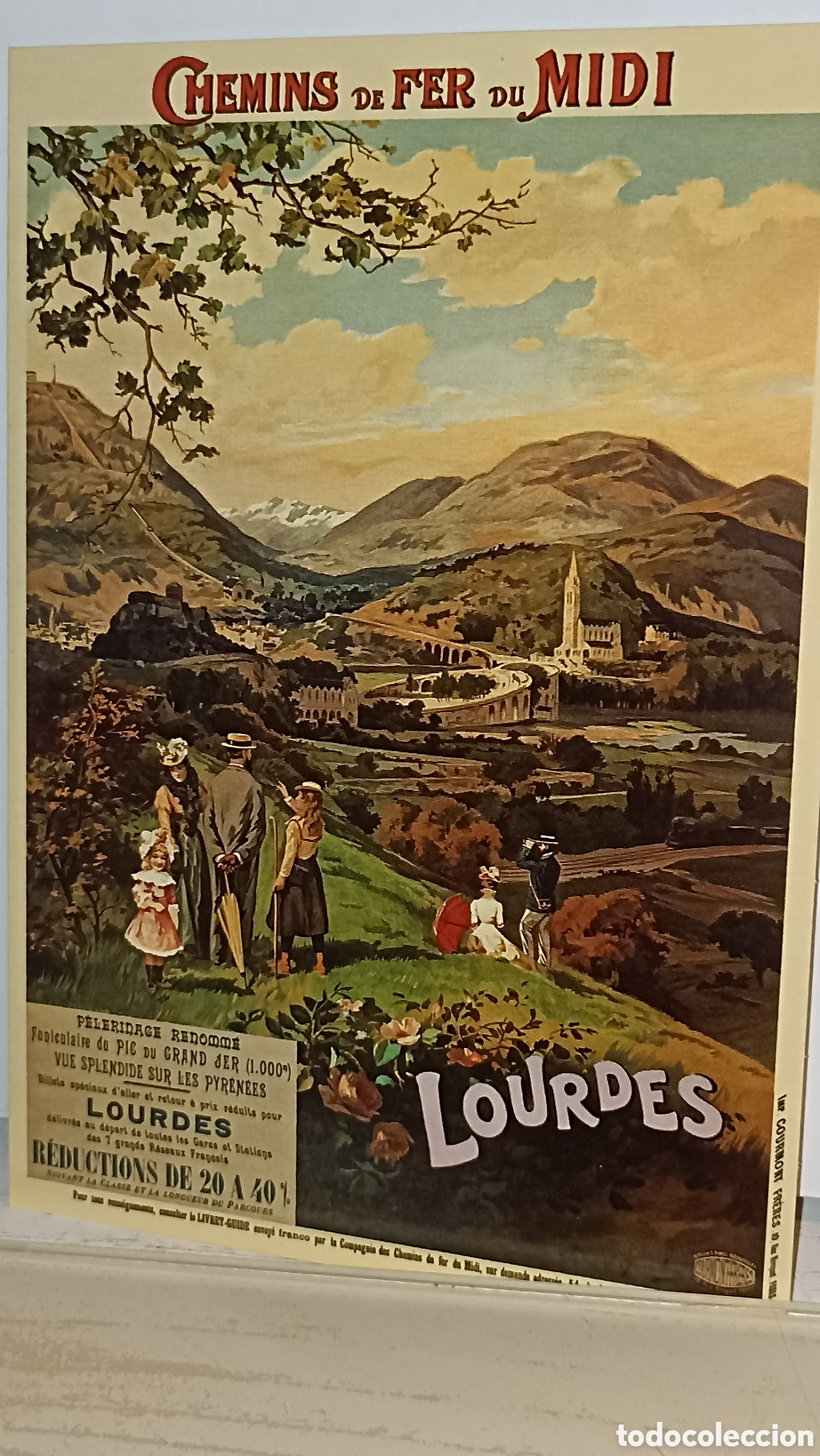Postales: Mint precioso postal franc&eacute;s Lourdes reproducci&oacute;n de cromo litograf&iacute;a de siglo XIX