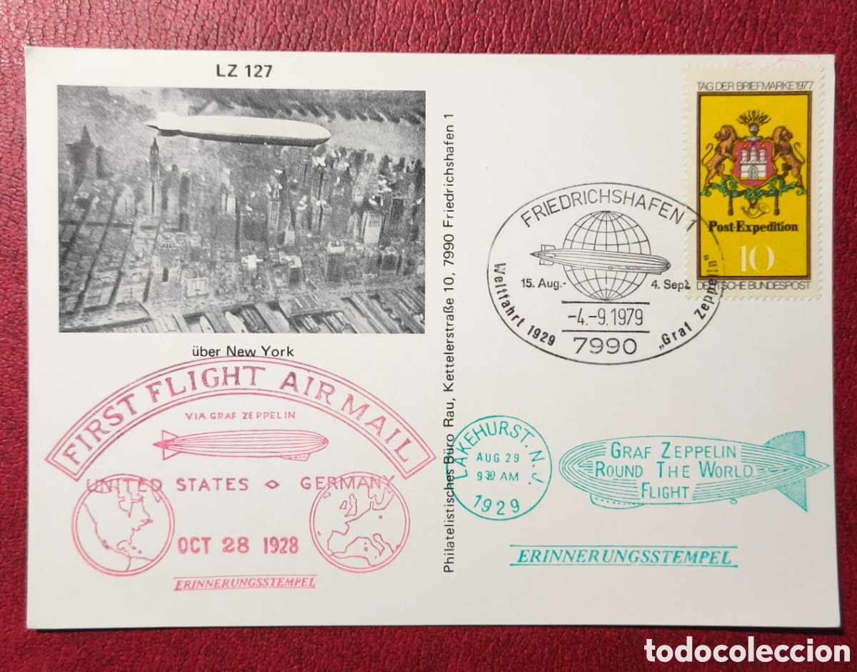 Postales: Alemania. 1979. Primer vuelo de correo a&eacute;reo