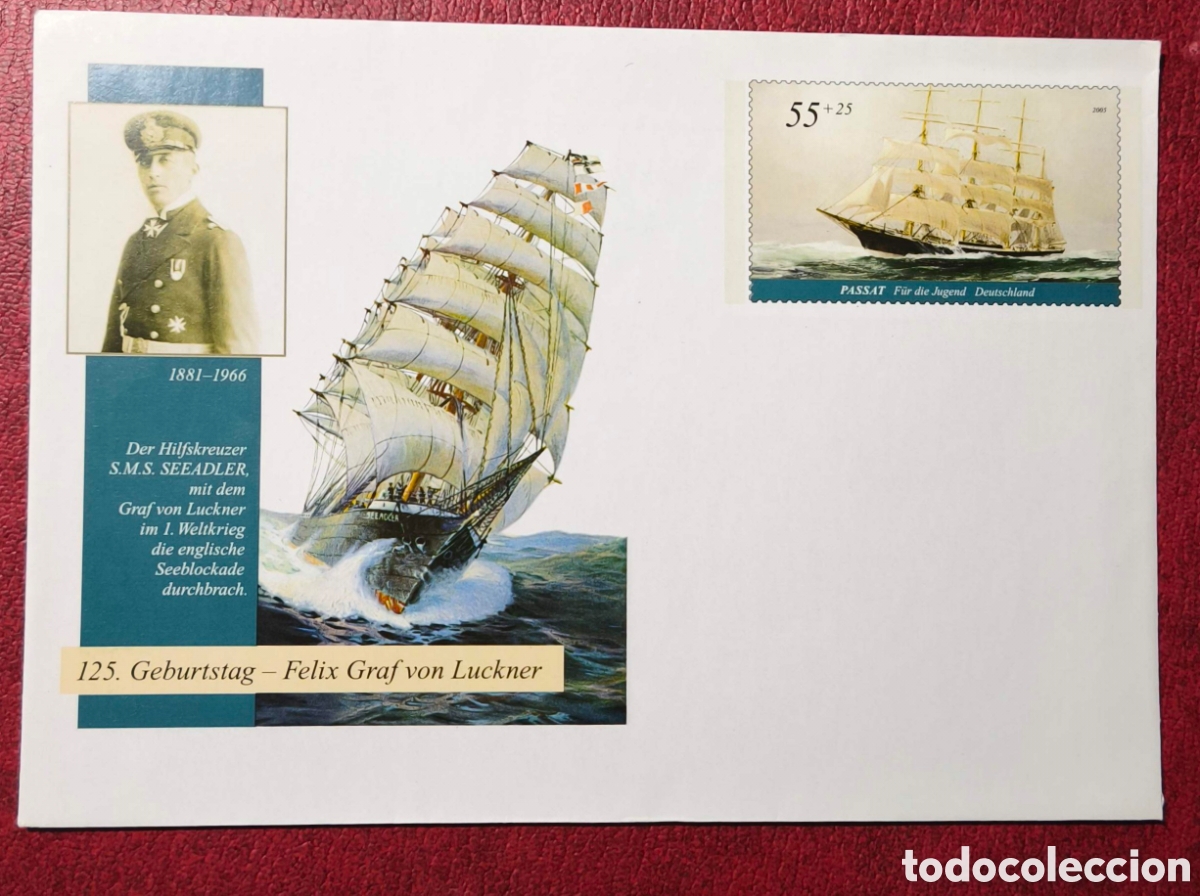Postales: Alemania. 1966. 125 cumplea&ntilde;os del Conde de Luckner
