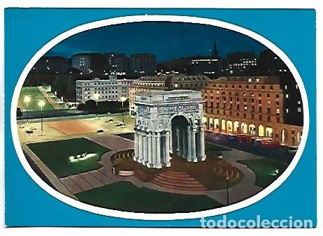 Postales: NOTTURNO DI PIAZZA DELLA VITTORIA E MONUMENTO AI CADUTI.- GENOVA / ITALIA