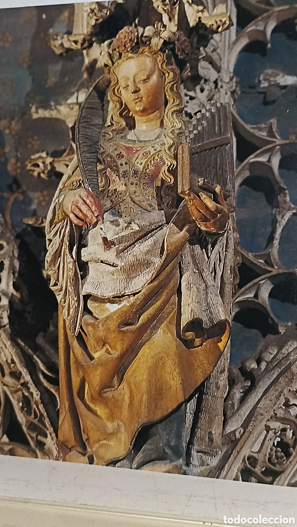 Postales: Mint alb&iacute; bas&iacute;lica de Santa Cecilia Santa Cecilia figura policromada siglo XV