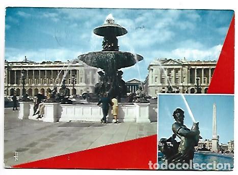 Postales: FONTAINE DE LA PLACE DE LA CONCORDE.- PARIS / FRANCIA