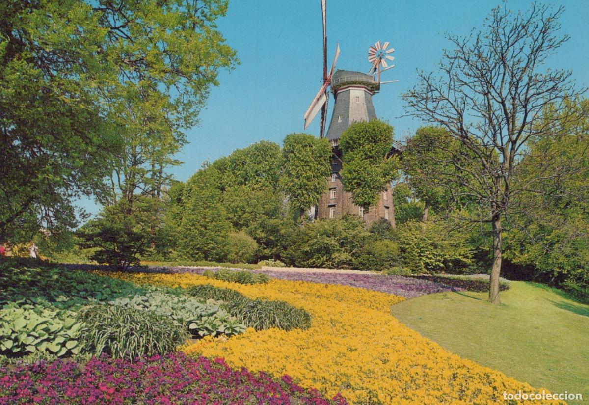 Cartes Postales: Germany Bremen M&uuml;hle Am Wall Windmill With Flower Beds *YBB046