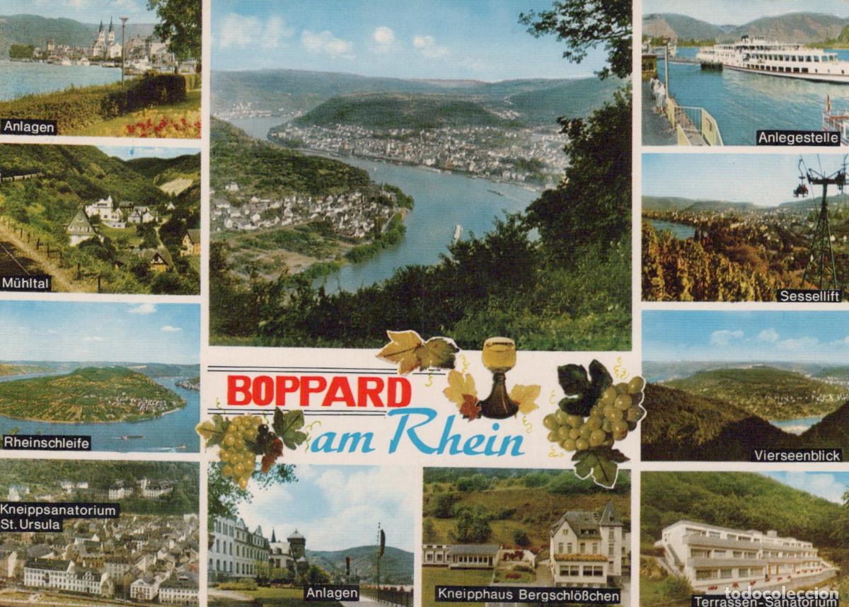 Postales: Germany Boppard Am Rhein Multi View River Rhine Landscape Architecture *YBB074