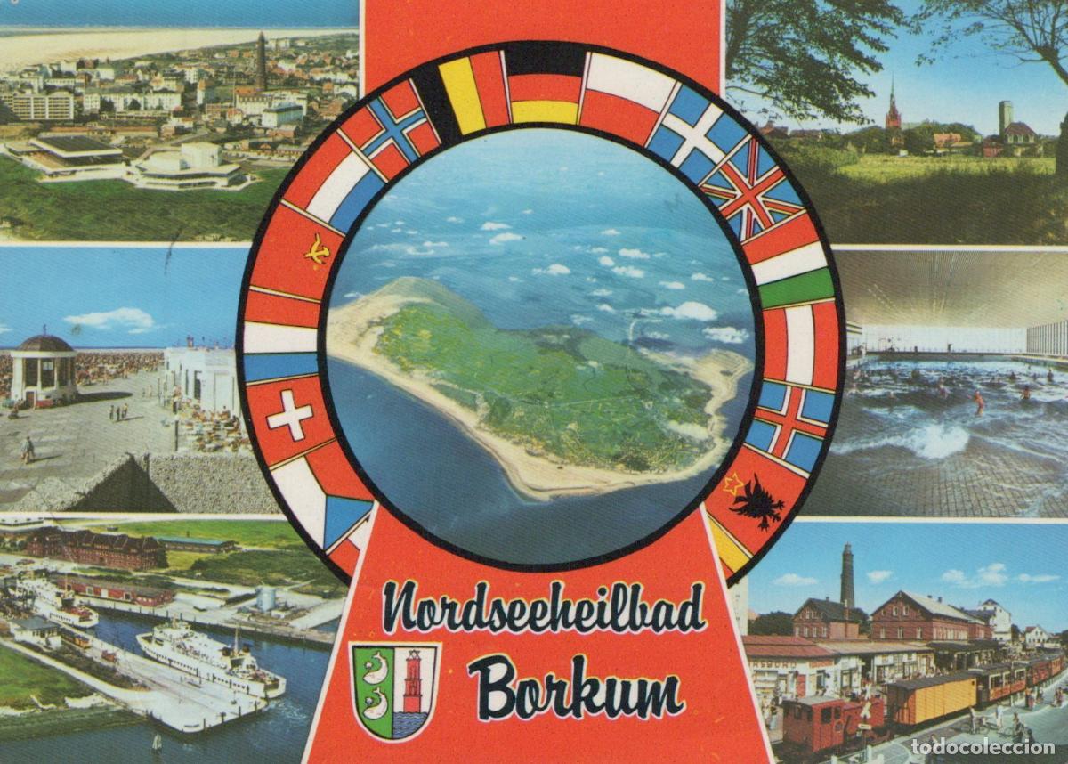 Postales: Germany Borkum Island North Sea Health Resort Multi View Flags Aerial *YBB078