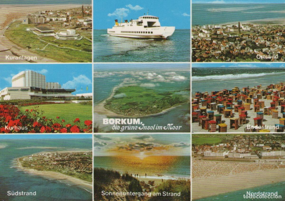 Cartes Postales: Germany Borkum Island Multi View Kurhaus Beach Ferry Sunset *YBB076