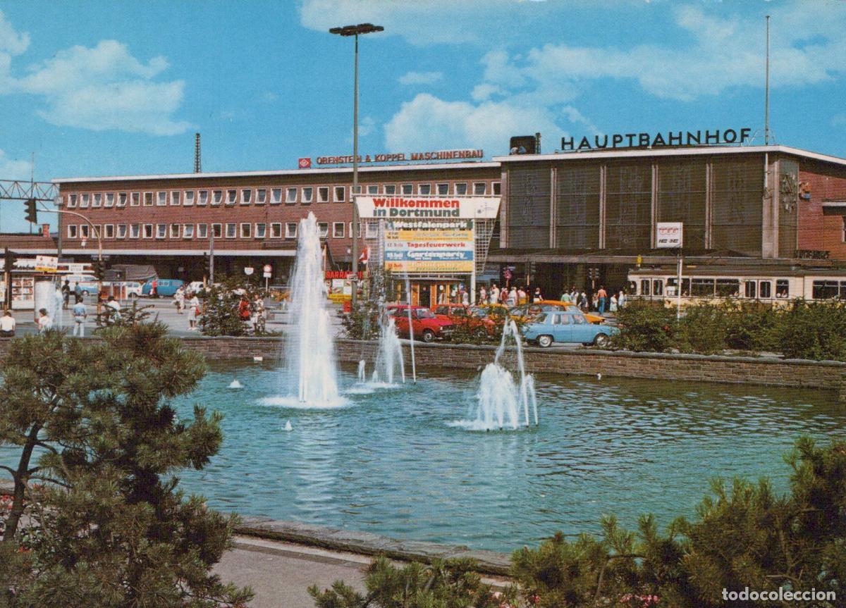 Postkarten: Germany Dortmund Central Station With Fountain And Street Scene *YBB085