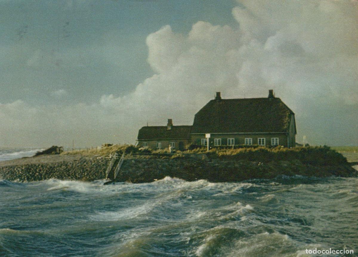 Cartes Postales: Germany Ahrensburg Hallig In Storm Thatched Roof House On Island Rough *YBB137