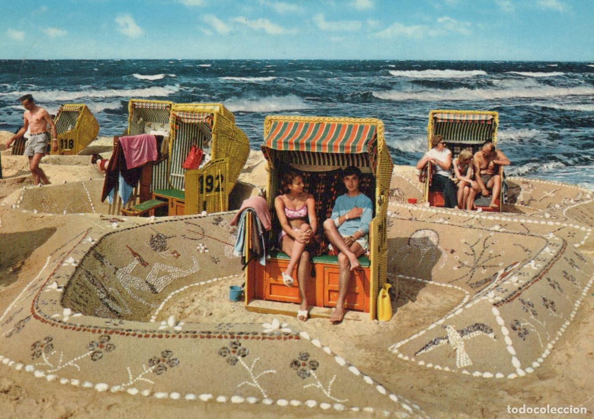 Cartes Postales: Germany Norderney Beach Scene With Wicker Chairs And Sand Art *YBB134