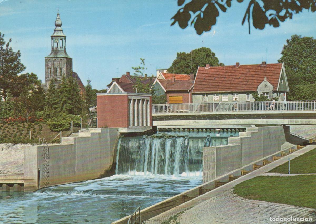 Cartes Postales: Germany Nordhorn New Weir New Weir With Church Tower And Houses *YBB133