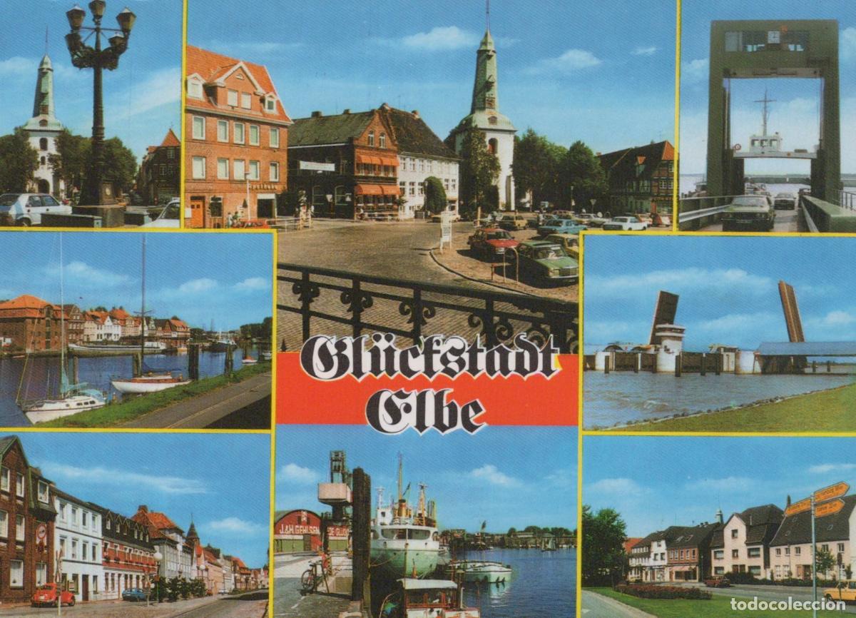Cartes Postales: Germany Ahrensburg Gl&uuml;ckstadt Elbe Multi View Architecture Seaport *YBB154