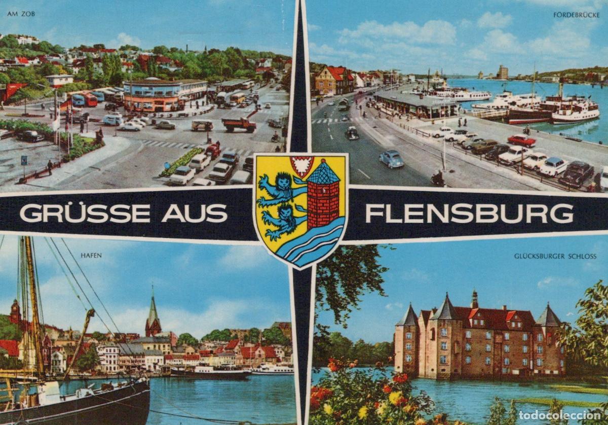Cartes Postales: Germany Flensburg Multi View With Harbor Bridge And Gl&uuml;cksburg Castle *YBB193