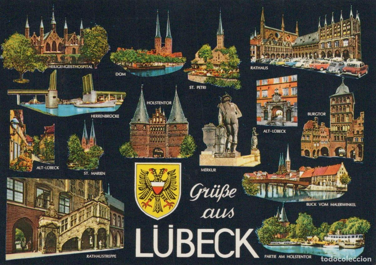 Postkarten: Germany Ahrensburg L&uuml;beck Multiple Views Of City Landmarks Town Hall *YBB218