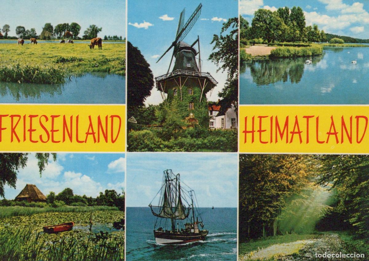 Postkarten: Germany Fulda Friesland Homeland Collage Windmill Landscape Boat *YBB181