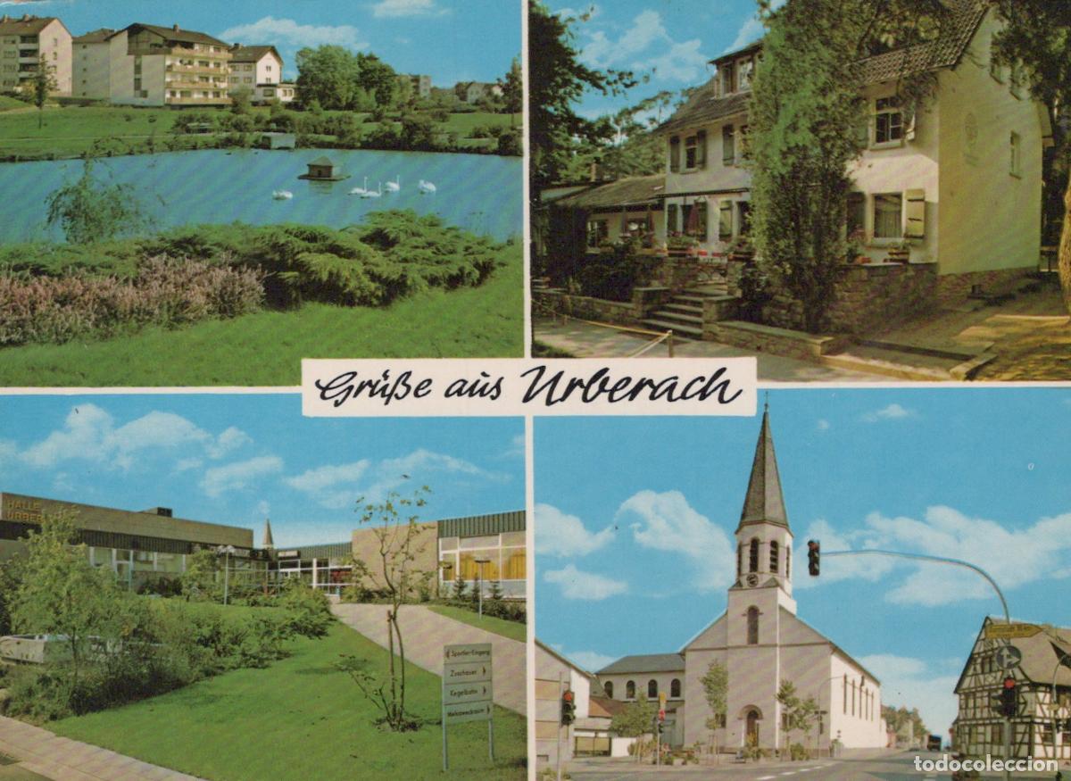 Postkarten: Germany Alsfeld Greetings From Urberach With Lake Houses And Church *YBB225