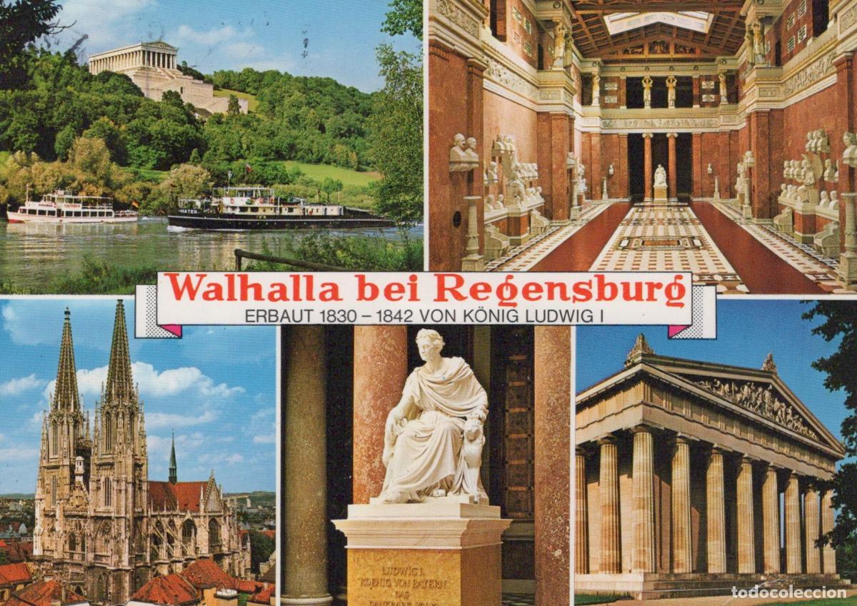 Postkarten: Germany Regensburg Walhalla At Architecture River Cathedral Collage *YBB238