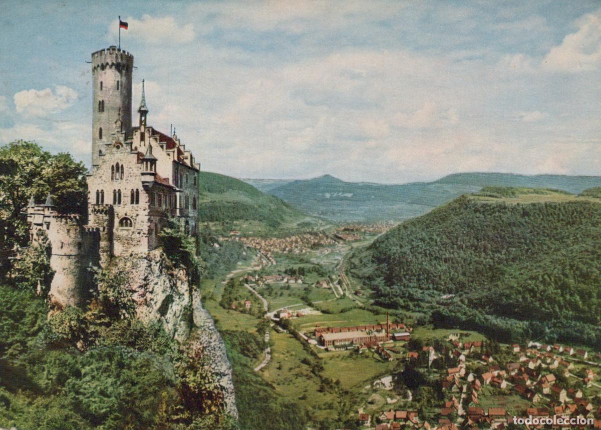 Cartoline: Germany Lichtenstein Castle Echaztal Valley Panoramic View 1970s *YBB229
