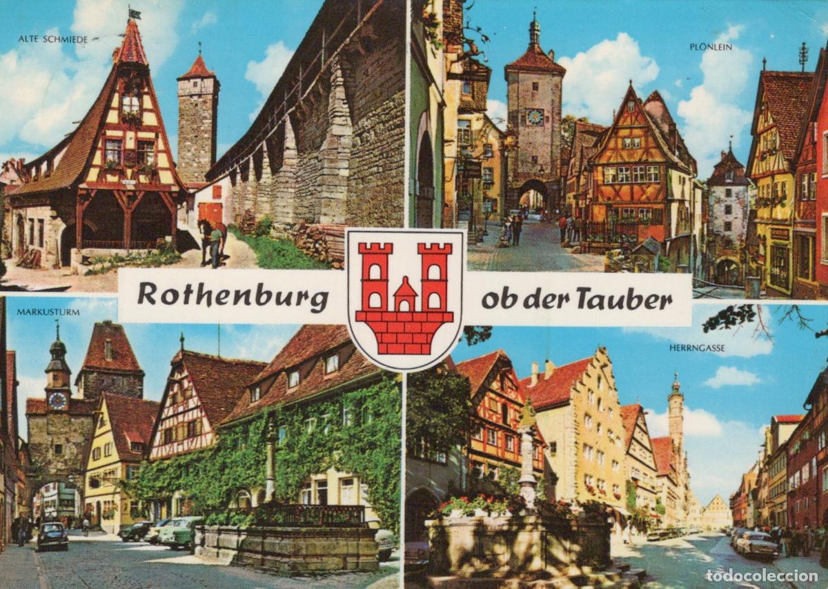 Cartoline: Germany Straubing Rothenburg Ob Der Tauber Historic Town Collage Old *YBB253