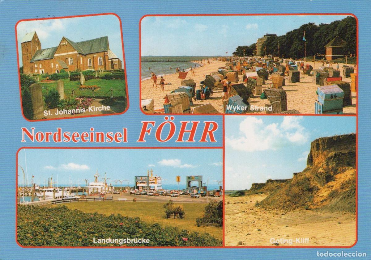Cartoline: Germany F&ouml;hr North Sea Island St Johannis Church Wyker Beach Landing *YBB197