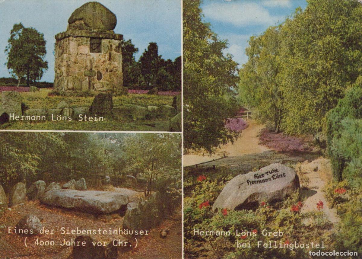 Cartoline: Germany Fallingbostel Hermann L&ouml;ns Stone Grave And Siebensteinh&auml;user *YBB263
