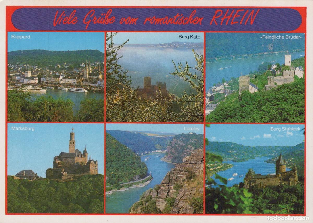Cartoline: Germany Boppard Romantic Rhine River Valley Loreley Castles Multi View *YBB231