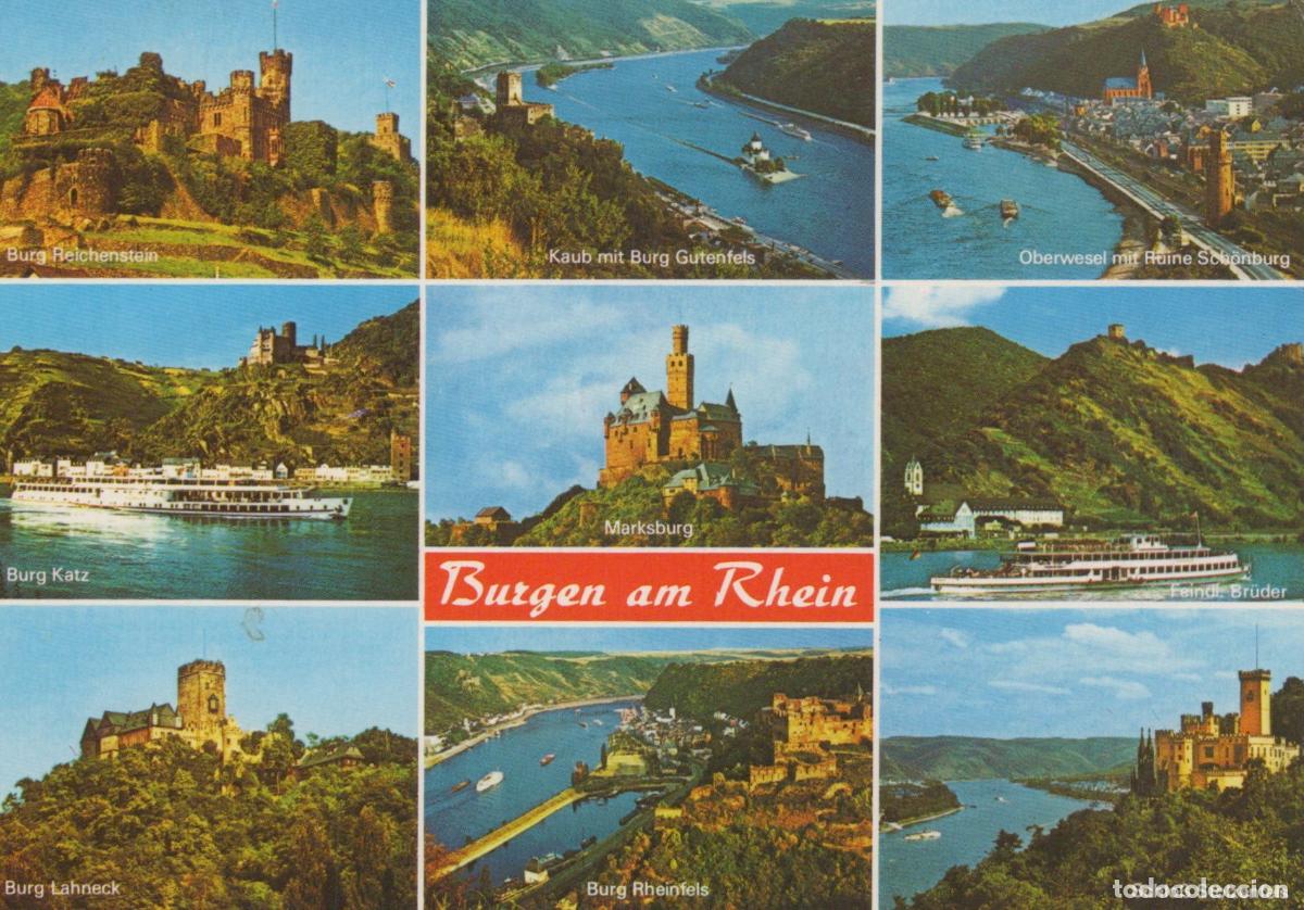 Cartoline: Germany Loreley Castles On The Rhine River Multi View *YBB232
