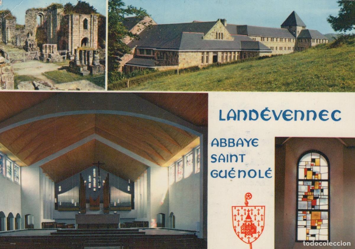 Cartoline: France Land&eacute;vennec Abbey Saint Gu&eacute;nol&eacute; With Ruins New Abbey And Interior *YBB305