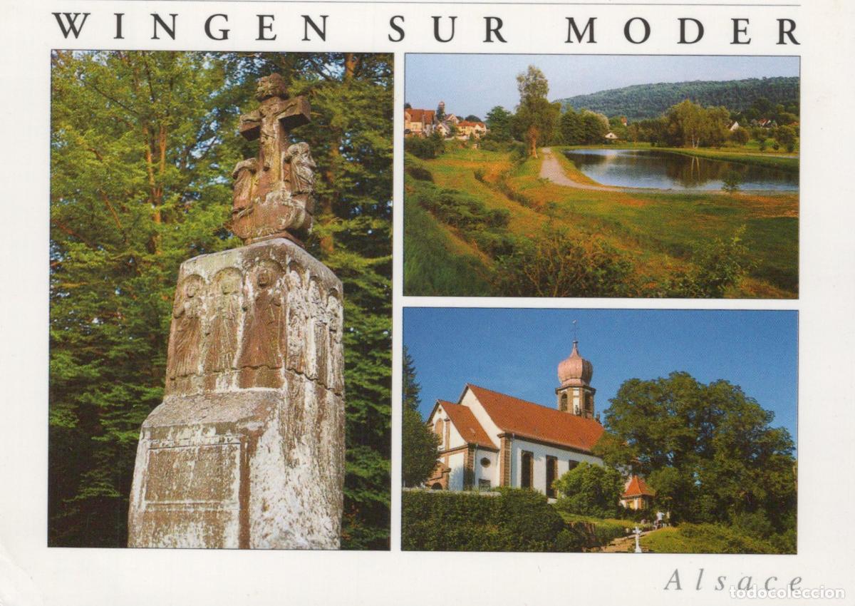 Cartes Postales: France Wingen On Moder Alsace Stone Cross Pond Church Unposted *YBB363