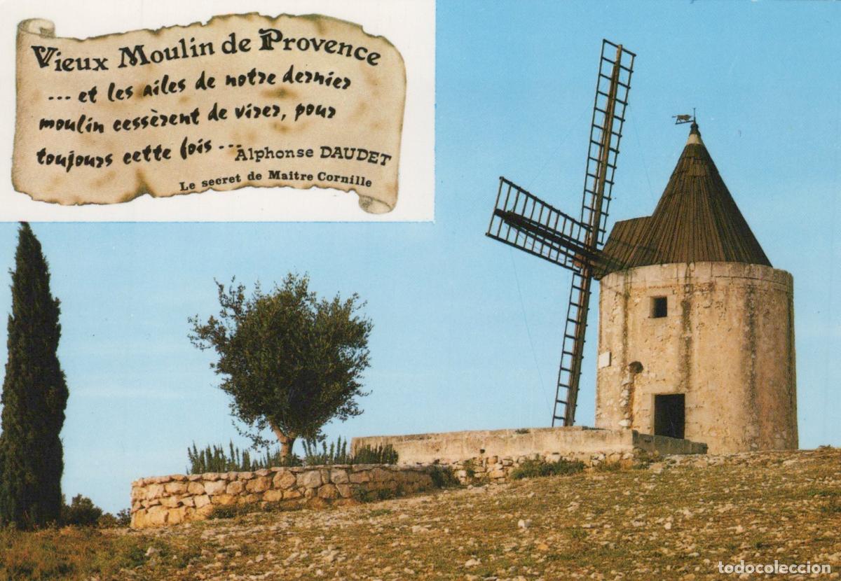 Postkarten: France Arles Old Windmill Of Provence Landscape With Quote By Alphonse *YBB403
