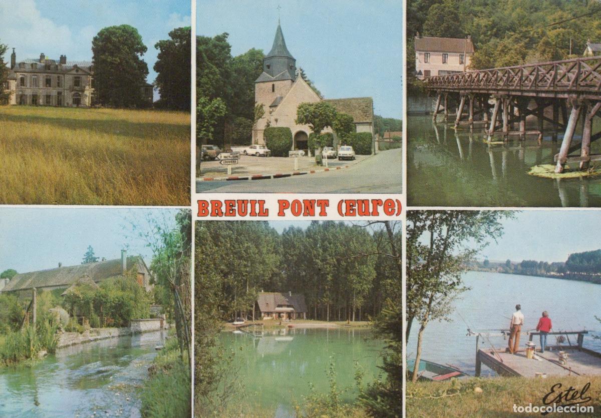 Postkarten: France Acquigny Breuil Pont Eure Chateau Church Bridge River Unposted *YBB401