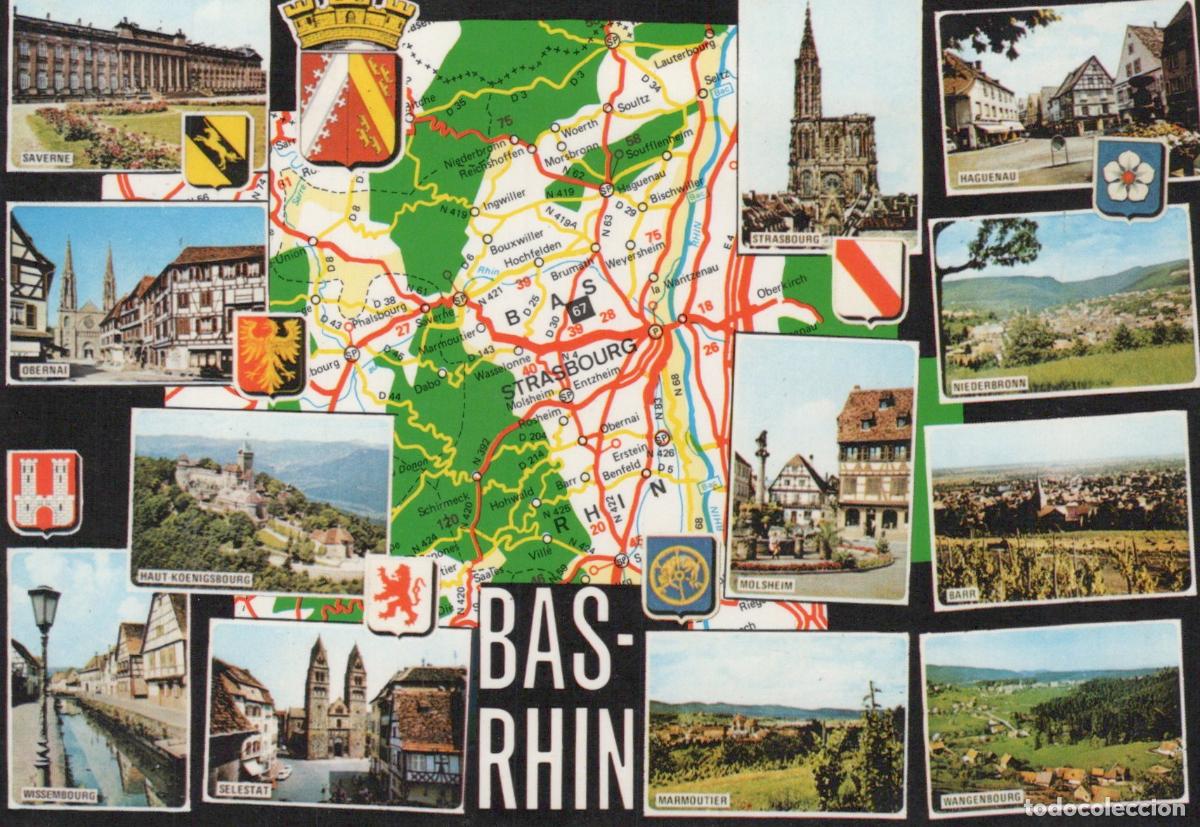 Postkarten: France Strasbourg Bas Rhin Multi View With Map And City Scenes *YBB406