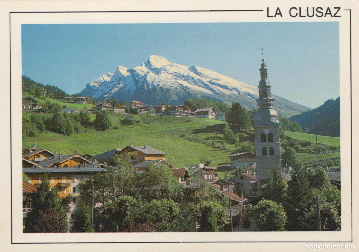 Postales: France La Clusaz Village With Church Steeple And Snow Capped Mountains *YBB312