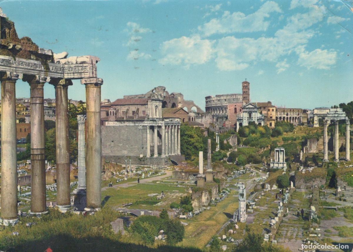 Postales: Italy Roma (Rome) Ancient Roman Forum Ruins Colosseum View Vintage *YBB421