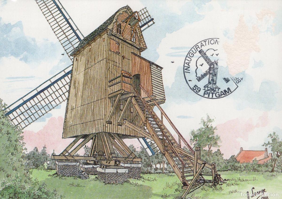 Postales: France Pitgam Windmill Flour Mill 1774 Unposted *YBB397