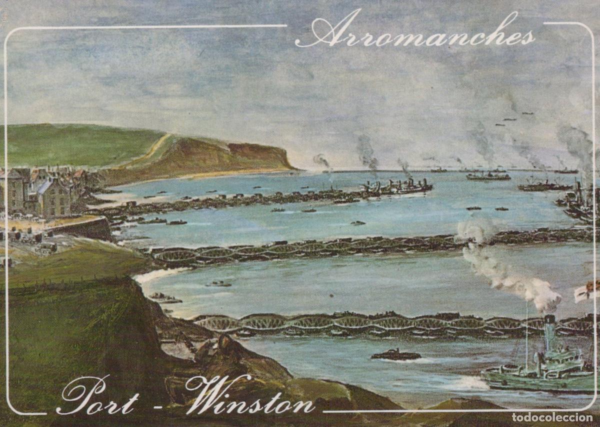 Postales: France Arromanches Port Winston Normandy Landing Beaches Artificial *YBB322