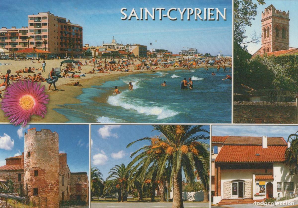 Postales: France Saint Cyprien Beach And Village Pyrenees Orientales *YBB433