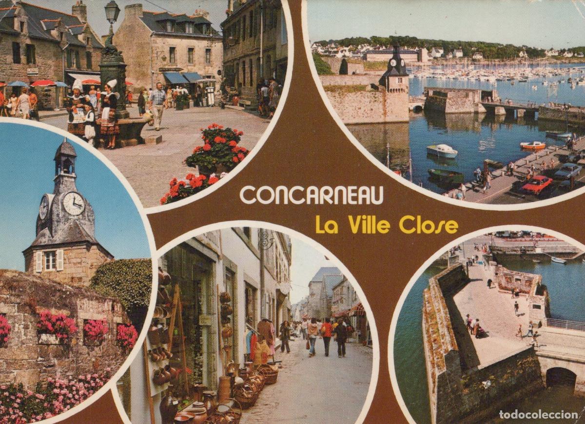 Postkarten: France Concarneau La Ville Close Brittany Harbor Clock Tower Street *YBB331