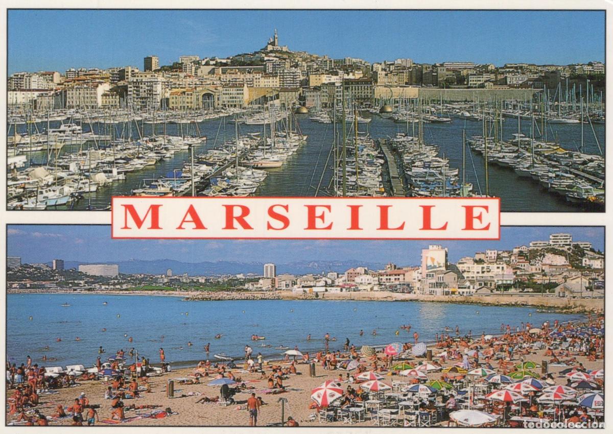 Cartes Postales: France Marseilles Marseille Old Port And Beach Cityscape Seaport People *YBB427