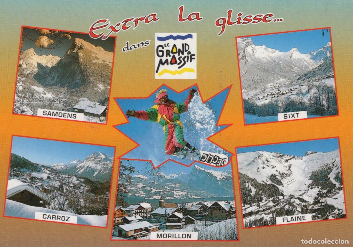 Cartes Postales: France Abondance Haute Savoie Le Grand Massif Skiing Snowboarder Winter *YBB456