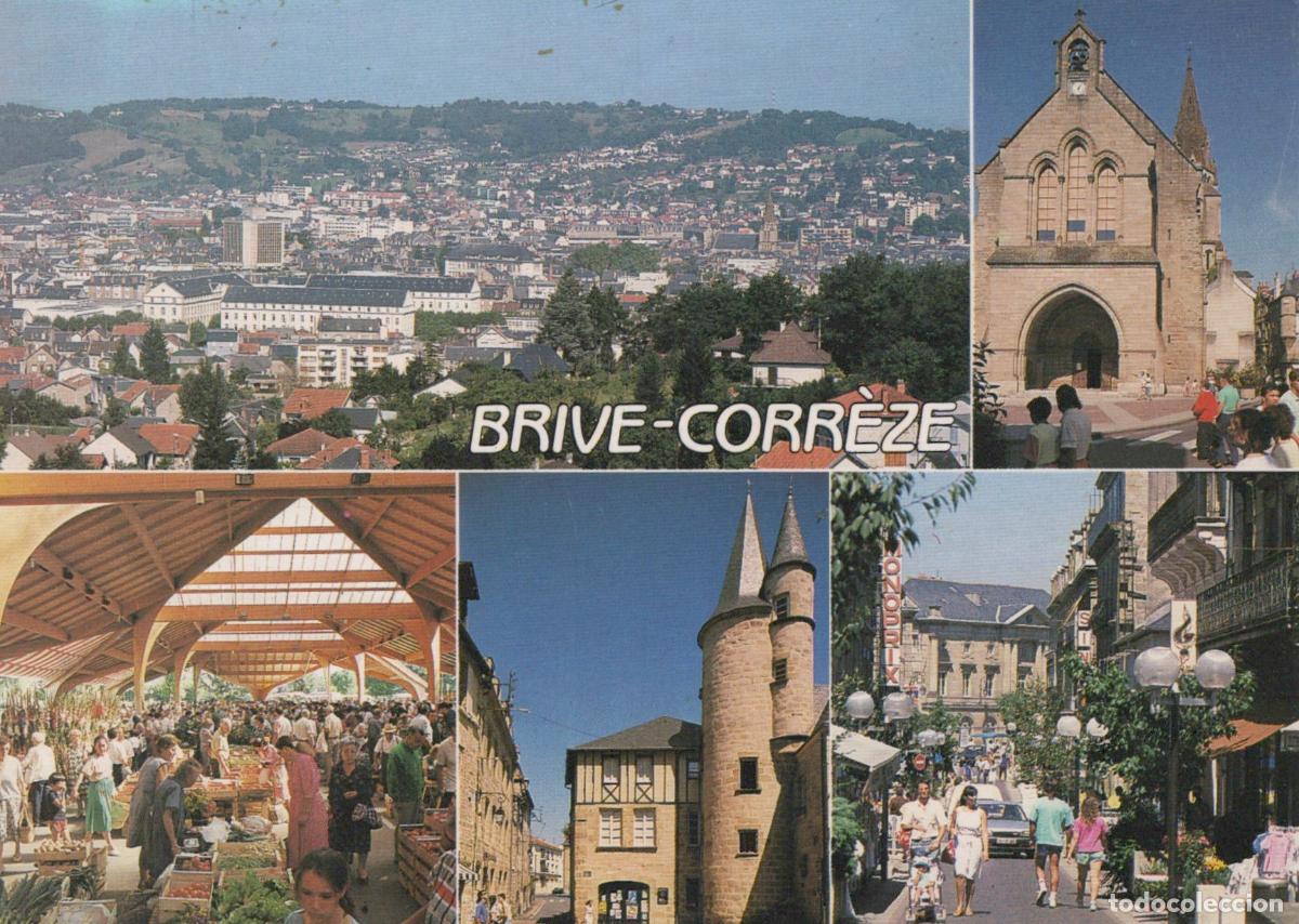 Cartes Postales: France Brive La Gaillarde Corr&egrave;ze General View St Martin Church Market *YBB476