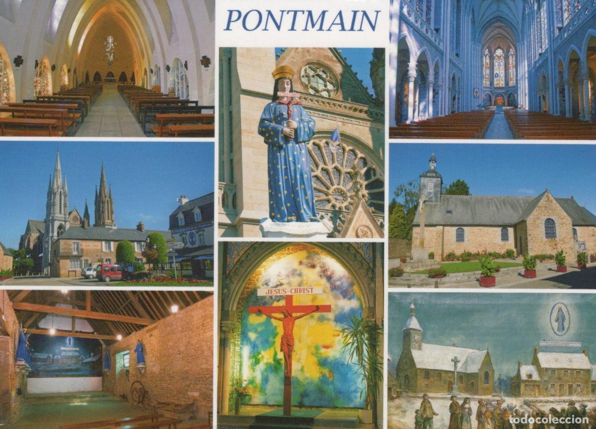 Postais: France Pontmain Mayenne Chapel O M I Statue Nd Basilica Church *YBB514