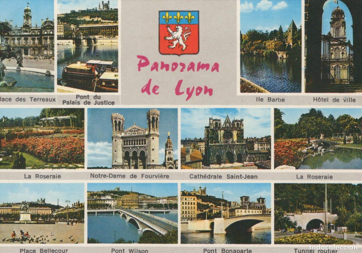 Cartes Postales: France Lyon Panorama Of With Multiple Landmarks And City Views Unposted *YBB545