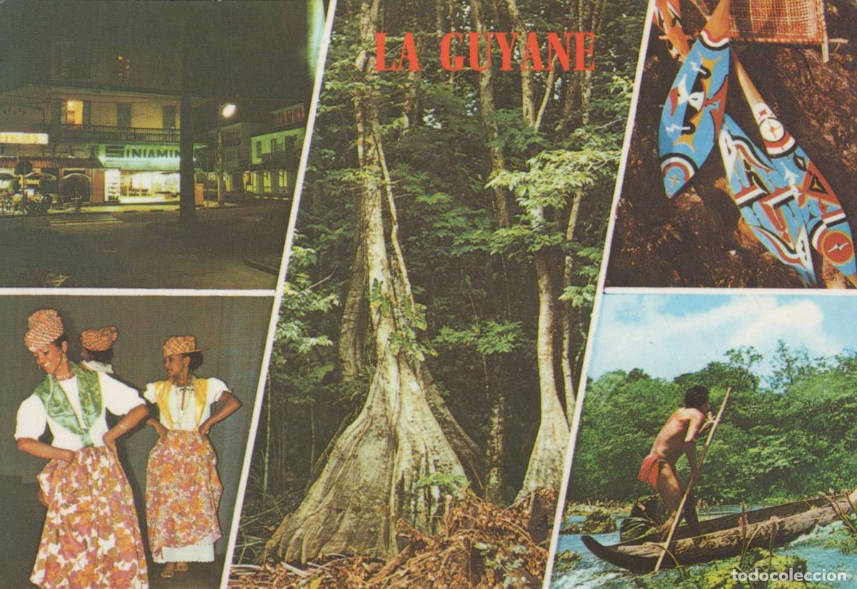 Cartes Postales: France Cayenne French Guiana Collage Night Street Forest Paddles Dancers *YBB551