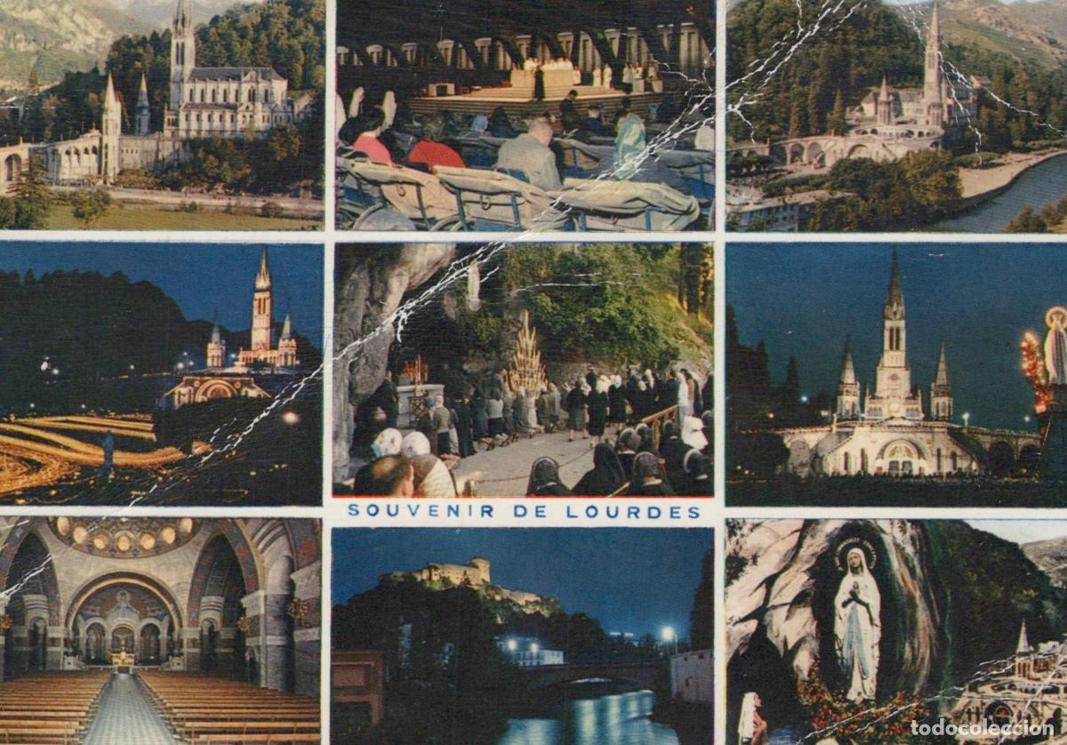 Cartes Postales: France Lourdes Religious Pilgrimage Collage Basilica Grotto Castle *YBB444