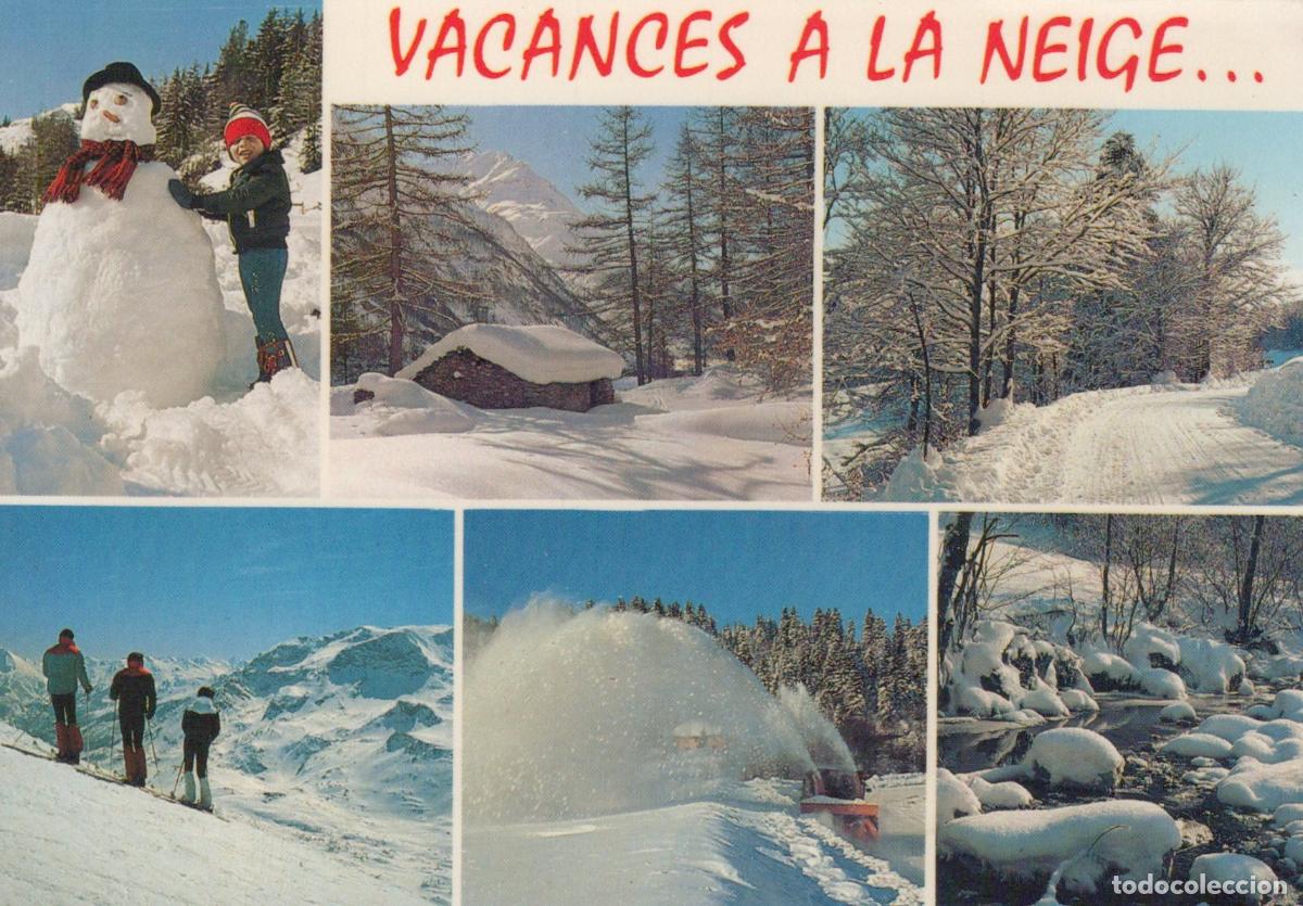 Cartoline: France Chambery French Alps Winter Vacation Snowman Skiing Snow Plow *YBB440